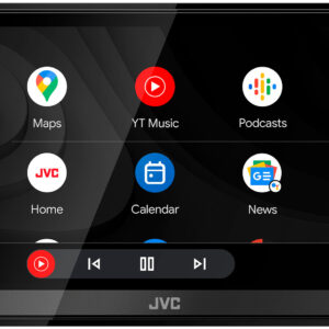 JVC - 6.8" Wireless Android Auto, Apple CarPlay Bluetooth Digital Media (DM) Receiver with Variable Color and SiriusXM Ready - Black