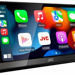 JVC - 6.8" Wireless Android Auto, Apple CarPlay Bluetooth Digital Media (DM) Receiver with Variable Color and SiriusXM Ready - Black