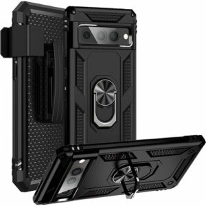 SaharaCase - Military Kickstand Series with Belt Clip Case for Google Pixel 7 Pro - Black