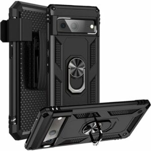 SaharaCase - Military Kickstand Series with Belt Clip Case for Google Pixel 7 - Black