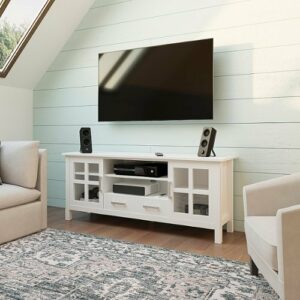 Simpli Home - Kitchener Solid Wood 60 inch Wide TV Media Stand For TVs up to 65 inches - White