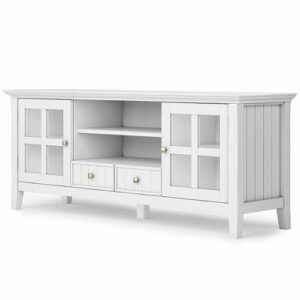 Simpli Home - Acadian Solid Wood 60 inch Wide Rustic TV Media Stand For TVs up to 65 inches - White