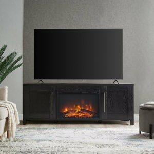 Camden&Wells - Chabot Log Fireplace for Most TVs up to 75" - Black Grain