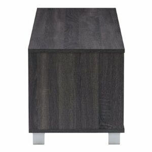 CorLiving - Hollywood Wood Grain TV Stand with Doors for Most TVs up to 55" - Dark Grey