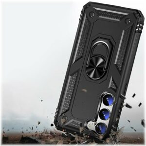 SaharaCase - Military Kickstand Series with Belt Clip Case for Samsung Galaxy S23+ - Black