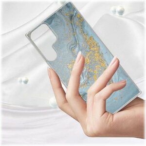 SaharaCase - Marble Series Case for Samsung Galaxy S23 Ultra - Blue/Gold