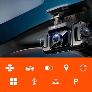 Rexing - R4 4 Channel Dash Cam W/ All Around 1080p Resolution, Wi-Fi, and GPS - Black