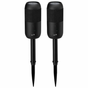 iLive - Portable Wireless Waterproof Speakers with Removable Stakes (Pair) - Black