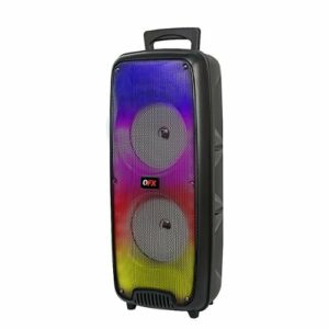 QFX - Rechargeable Bluetooth Portable Speaker with Liquid Motion Party Lights - Black