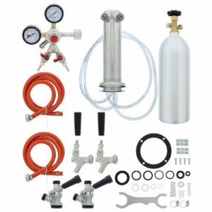 Zephyr - Presrv Double Tap Kit Accessory for PRKB Kegerators - Stainless Steel