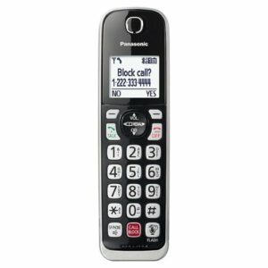 Panasonic - KX-TGDA86S Cordless Expansion Handset for KX-TGD86x Series Cordless Phone Systems - Black with Silver Trim