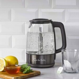 Sur La Table - Glass Kettle with Auto Infuser - Pepper Black