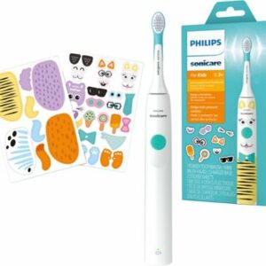 Philips Sonicare - Sonicare for Kids Design a Pet Edition Electric Toothbrush - White With Aqua Blue Button