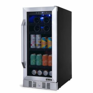 NewAir - 15” FlipShelf 33-Bottle or 80-Can Beverage Cooler with Reversible Shelves