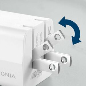 Insignia™ - 30W USB-C Foldable Wall Charger for iPhone 15/14/13/12 Series, Samsung Smartphones, iPad, MacBook Air, Tablets and More - White