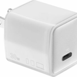 Insignia™ - 30W Foldable Compact USB-C Wall Charger for iPhone 15/14/13/12 SERIES, Samsung Smartphones, Tablets and More - White