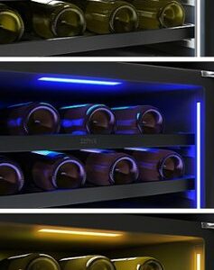 Zephyr - Presrv 24 in. 45-Bottle Built-In or Freestanding Dual Zone Wine Cooler - Black Stainless Steel