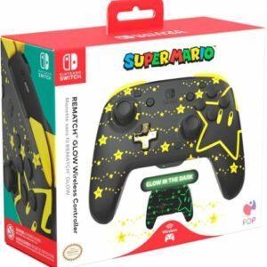 PDP - REMATCH GLOW Wireless Controller Super Star Glow-in-the-Dark  For Nintendo Switch, Nintendo Switch - OLED Model - Super Star