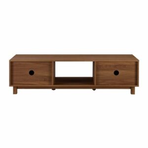 Walker Edison - 58" Mid-Century Modern Fluted-Door TV Stand for TVs up to 65" - Mocha