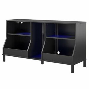 Ntense - Falcon Youth Gaming TV Stand with LED Lights for TVs up to 80" - Black