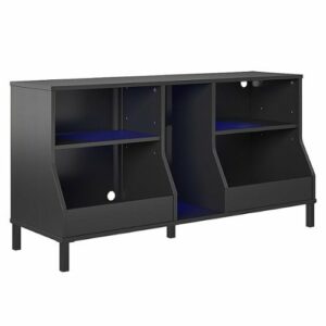 Ntense - Falcon Youth Gaming TV Stand with LED Lights for TVs up to 80" - Black