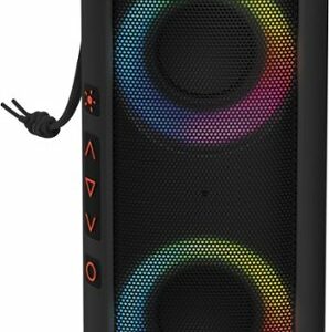 ION Audio - Uber Boom 40W Portable Bluetooth All-Weather Wireless Speaker with Multi-Colored LED Lights and Built-In Microphone - Black