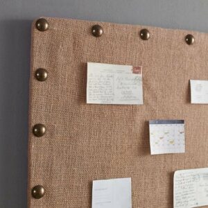 Linon Home Décor - Reis Small Burlap Nailhead Bulletin Board - Natural