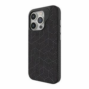 ZAGG - London Snap MagSafe Compatible Case with Stylish Fabric Exterior for Apple iPhone 15 Pro - Black