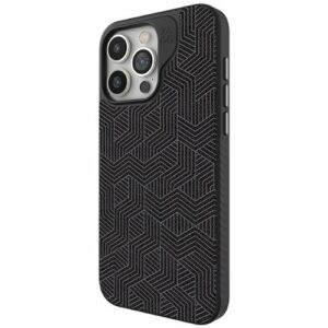 ZAGG - London Snap MagSafe Compatible Case with Stylish Fabric Exterior for Apple iPhone 15 Pro Max - Black