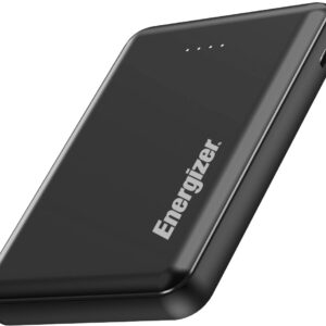 Energizer - MAX 5,000 mAh Ultra-Slim, USB-C High Speed Universal Portable Charger Power bank, Charges Three Devices at Once - Black