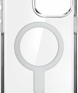 Speck - Presidio Perfect-Clear ClickLock Case with MagSafe for Apple iPhone 15 Pro Max - Clear/Chrome