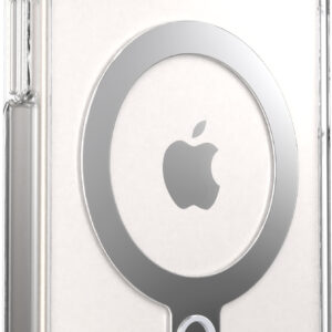 Speck - Presidio Perfect-Clear ClickLock Case with MagSafe for Apple iPhone 15/14/13 - Clear/Chrome