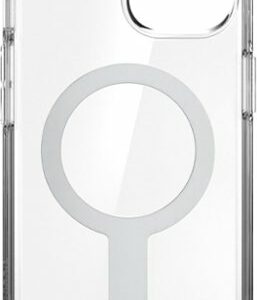 Speck - Presidio Perfect-Clear ClickLock Case with MagSafe for Apple iPhone 15/14/13 - Clear/Chrome