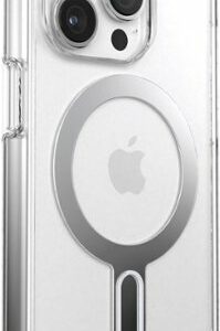 Speck - Presidio Perfect-Clear ClickLock Case with MagSafe for Apple iPhone 15 Pro - Clear/Chrome