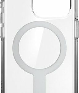 Speck - Presidio Perfect-Clear ClickLock Case with MagSafe for Apple iPhone 15 Pro - Clear/Chrome