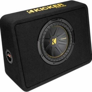 KICKER - CompC 10" Single-Voice-Coil 4-Ohm Loaded Subwoofer Enclosure - Black