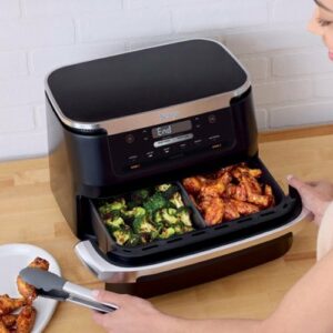 Ninja - Foodi DualZone FlexBasket Air Fryer with 7-qt MegaZone - Black