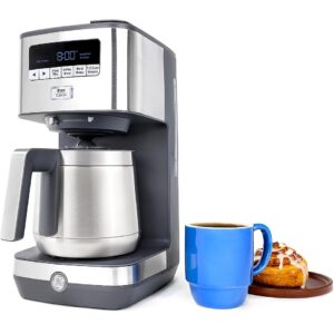 GE - 10 Cup Programmable Coffee Maker with Single Serve and Thermal Carafe - Stainless Steel