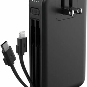 myCharge - POWERHUB ULTRA 10,000mAh Everything Built-In Portable Charge for Most USB Enables Devices - Black