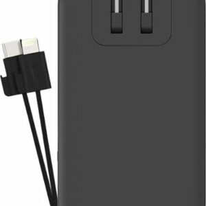 myCharge - POWERHUB PLUS 6,000mAh Everything Built-In Portable Charge for Most USB Enables Devices - Black