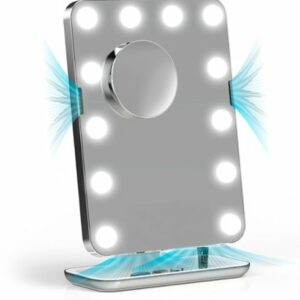 Sharper Image - SpaStudio Hollywood Vanity Mirror with Adjustable Tilt - White