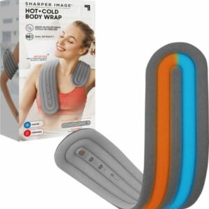 Sharper Image - Hot + Cold Body Wrap, Dual Intensity Soft Fabric for Neck, Shoulders, Legs & Arms - Gray