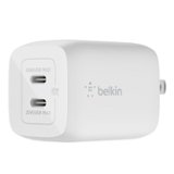 Belkin - 65W Dual USB-C Wall Charger, Fast Charging Power Delivery 3.0 with GaN Technology for Apple iPhone and Samsung - White