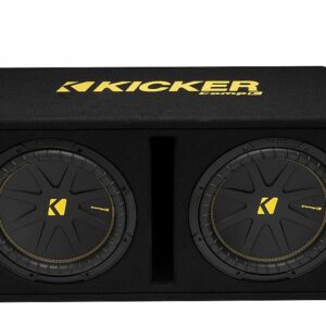 KICKER - CompC 12" Loaded Enclosures Dual Single-Voice-Coil 2-Ohm Subwoofers - Black