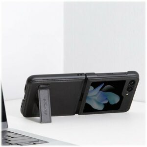 SaharaCase - Leather Kickstand Case for Samsung Galaxy Z Flip5 - Black