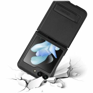 SaharaCase - Leather Kickstand Case for Samsung Galaxy Z Flip5 - Black