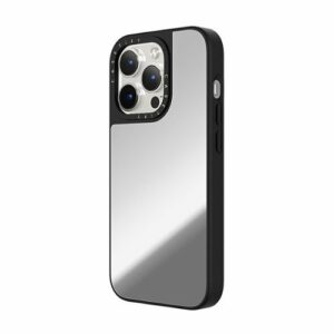 CASETiFY - Mirror Case with MagSafe for Apple iPhone 15 Pro - Silver with Black Bumper