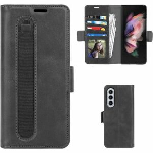 SaharaCase - Leather Folio Wallet Case for Samsung Galaxy Z Fold5 - Black