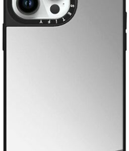 CASETiFY - Mirror Case with MagSafe for Apple iPhone 14 Pro Max - Silver with Black Bumper