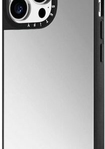 CASETiFY - Mirror Case with MagSafe for Apple iPhone 14 Pro Max - Silver with Black Bumper